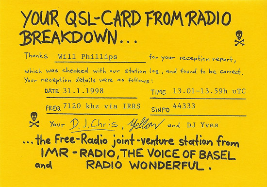 Radio Breakdown QSL