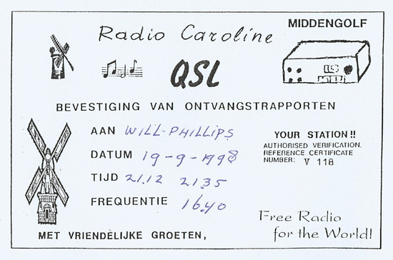 Radio Caroline QSL