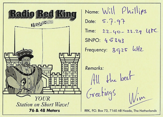 Radio Red King QSL