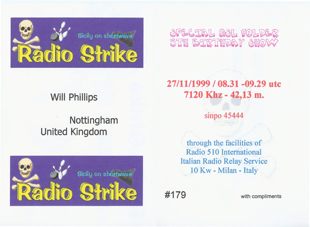 Radio Strike QSL folder